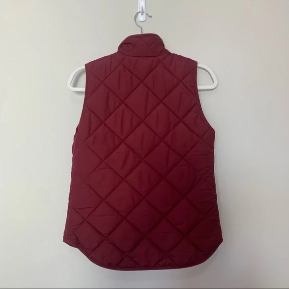 J. Crew Factory Burgundy/Wine Quilted Puffer Vest Size XXS - Picture 7 of 7